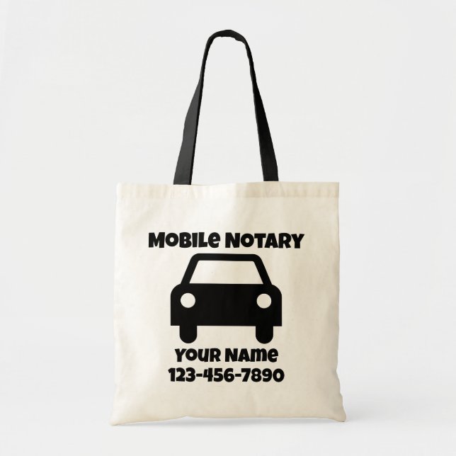 Mobile Notary Public Car Symbol Tote Bag (Front)