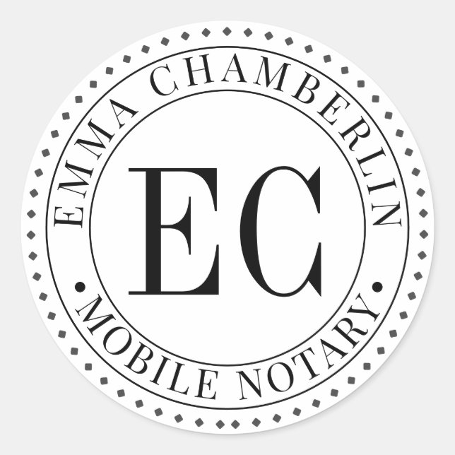 Mobile Notary Public  Classic Round Sticker (Front)