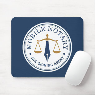 Mobile Notary Public Custom Legal Signing Navy Mouse Pad