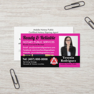 Mobile Notary Public Customizable Photo Business C Card