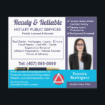 Mobile Notary Public Customizable Photo Flyer<br><div class="desc">Increase your visibility with these eye-catching easy to customize photo mobile notary public services flyers/postcards. Make them your own by replacing the information with your information.</div>