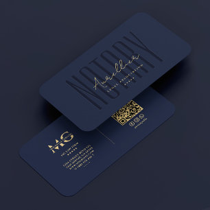 Mobile Notary Public Dark Navy Blue Modern Business Card