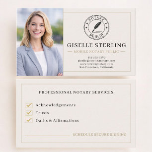 Mobile Notary Public Photo  Business Card