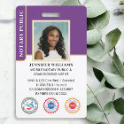 Mobile Notary Public Photo QR Code ID Purple