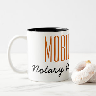 Mobile Notary Public Poised Pen Customizable Two-Tone Coffee Mug
