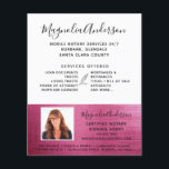 Mobile Notary Service Pink Foil Photo Flyer<br><div class="desc">Advertise your mobile notary services with this elegant flyer.</div>
