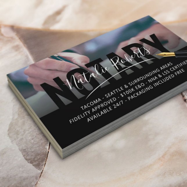 Mobile Notary Service Signature Loan Signing Agent Business Card (Creator Uploaded)