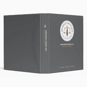 Mobile Notary Signing Agent Legal Public Grey Binder