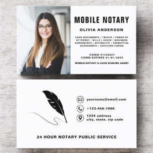 Mobile Notary Signing Agent Photo Business Card