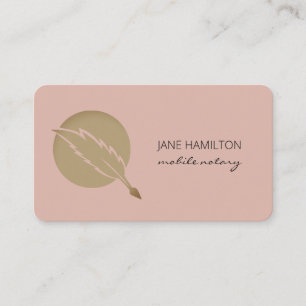 Mobile Notary Signing Agent Pink Business Card