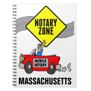 Mobile Notary Zone Red Sports Car Massachusetts Notebook