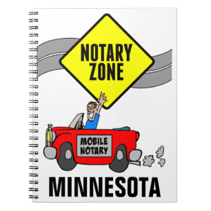 Mobile Notary Zone Red Sports Car Minnesota Notebook