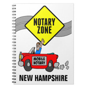 Mobile Notary Zone Red Sports Car New Hampshire Notebook