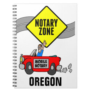 Mobile Notary Zone Red Sports Car Oregon Notebook
