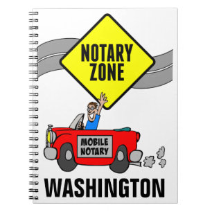 Mobile Notary Zone Red Sports Car Washington Notebook