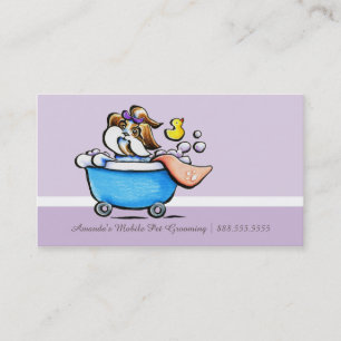Mobile Pet Groomer Shih Tzu Purple Loyalty Punch Card