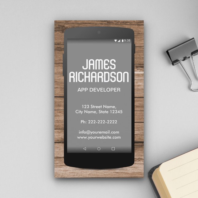 Mobile Phone App Developer Software Engineer Coder Business Card (Creator Uploaded)