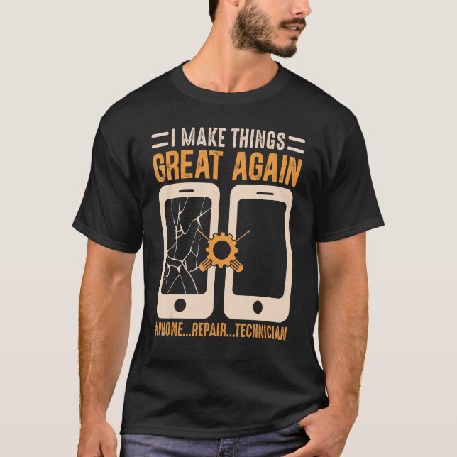 Mobile Phone Repair Shirt Funny Smartphone Electri (Front)