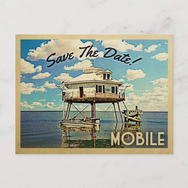 Mobile Save The Date Alabama Announcement Postcard (Front)