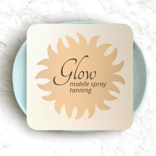 Mobile Spray Tan Copper Sun Rays Square Business C Card