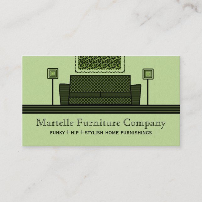 Mobilier funky Carte de visite, Vert olive (Devant)