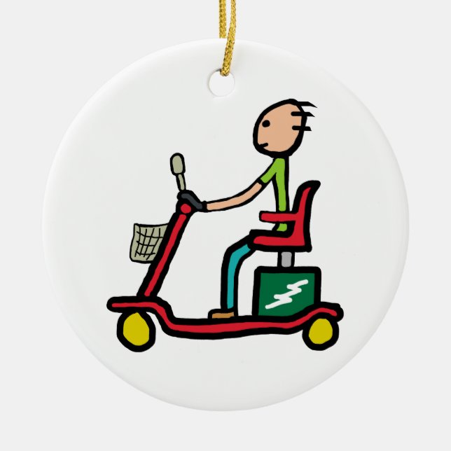 Mobility Scooter Ceramic Ornament (Front)