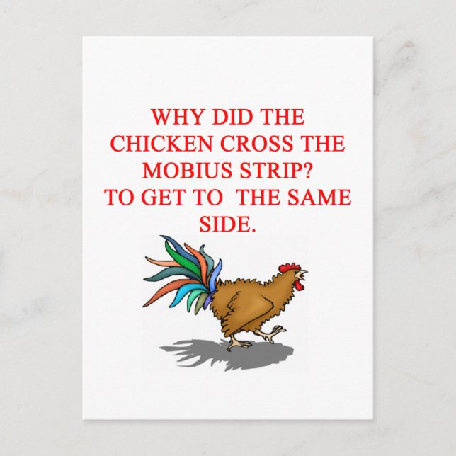 mobius strip joke postcard (Front)