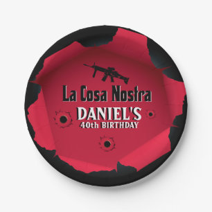 Mobster Birthday Paper Plate