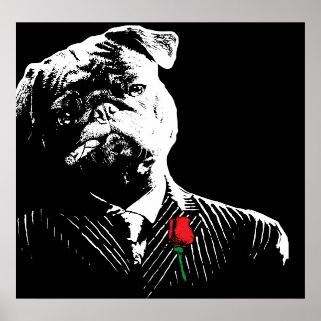 Mobster Pug Poster (Front)