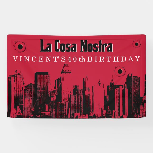 Mobster Themed, Gangster Party Banner (Horizontal)