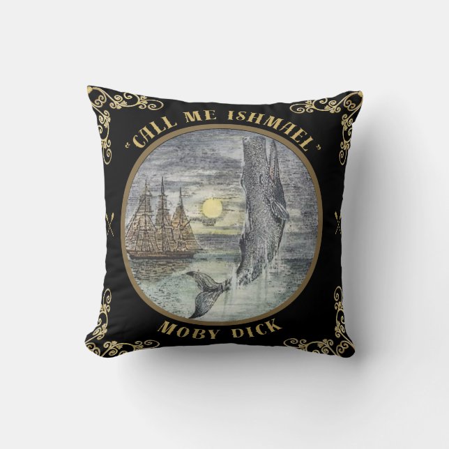 Moby Dick Quote Pillow (Front)