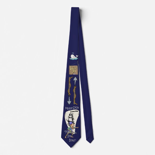 Moby Dick~Whale Spotter~ Thar She Blows! Melville~ Tie (Front)