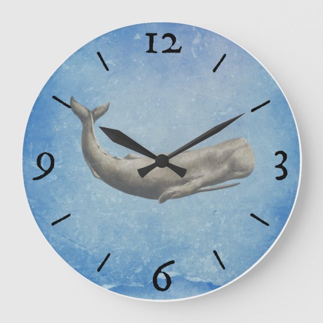 Moby-Dick Whale Wall Clock (Front)