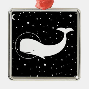 MOBY IN SPACE METAL ORNAMENT