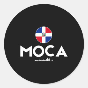 Moca City Republica Dominicana Women Men Travel To Classic Round Sticker