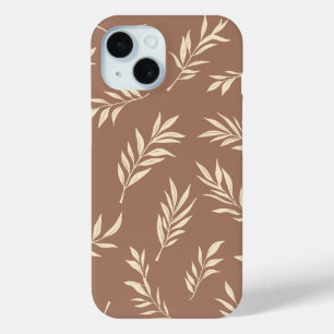 Mocca Mousse Brown Tropical Palm Floral 2025 iPhone 15 Case