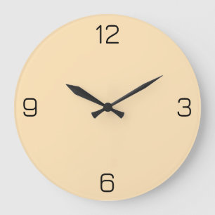 Moccasin Leather FFE4B5 Colour - Option to Add Nam Large Clock