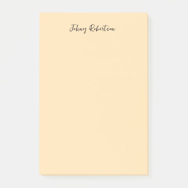 Moccasin Peachy Yellow Plain Elegant Professional Post-it Notes (Front)