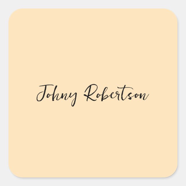 Moccasin Peachy Yellow Plain Elegant Professional Square Sticker (Front)