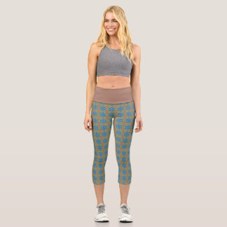 mocha and fashion colours capri leggings