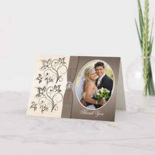 Mocha and Ivory Photo Thank You Card