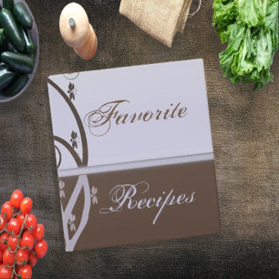 Mocha and Lilac Vine Recipe Book Binder