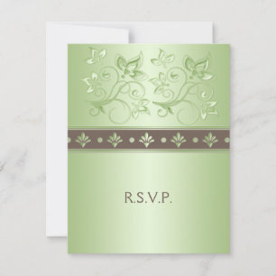 Mocha and Mint Floral Reply Card