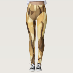 Mocha and Tan Art Leggings Exercise