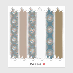 Mocha and Teal Dot Mandala Patterns Washi Tape