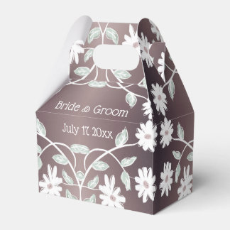 Mocha And White Daisy Favor Box