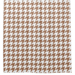 Mocha and White Houndstooth Seamless Pattern