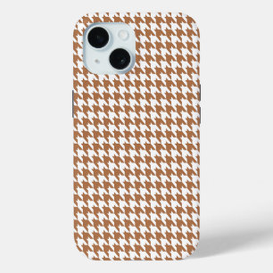 Mocha and White Houndstooth Seamless Pattern iPhone 15 Case