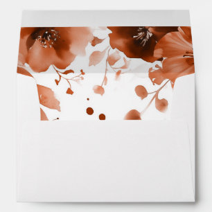 Mocha Blooms Watercolor Bridal Shower CUSTOM  Envelope