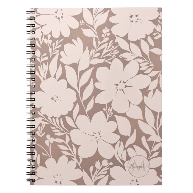 Mocha Blossom Elegance Notebook (Front)